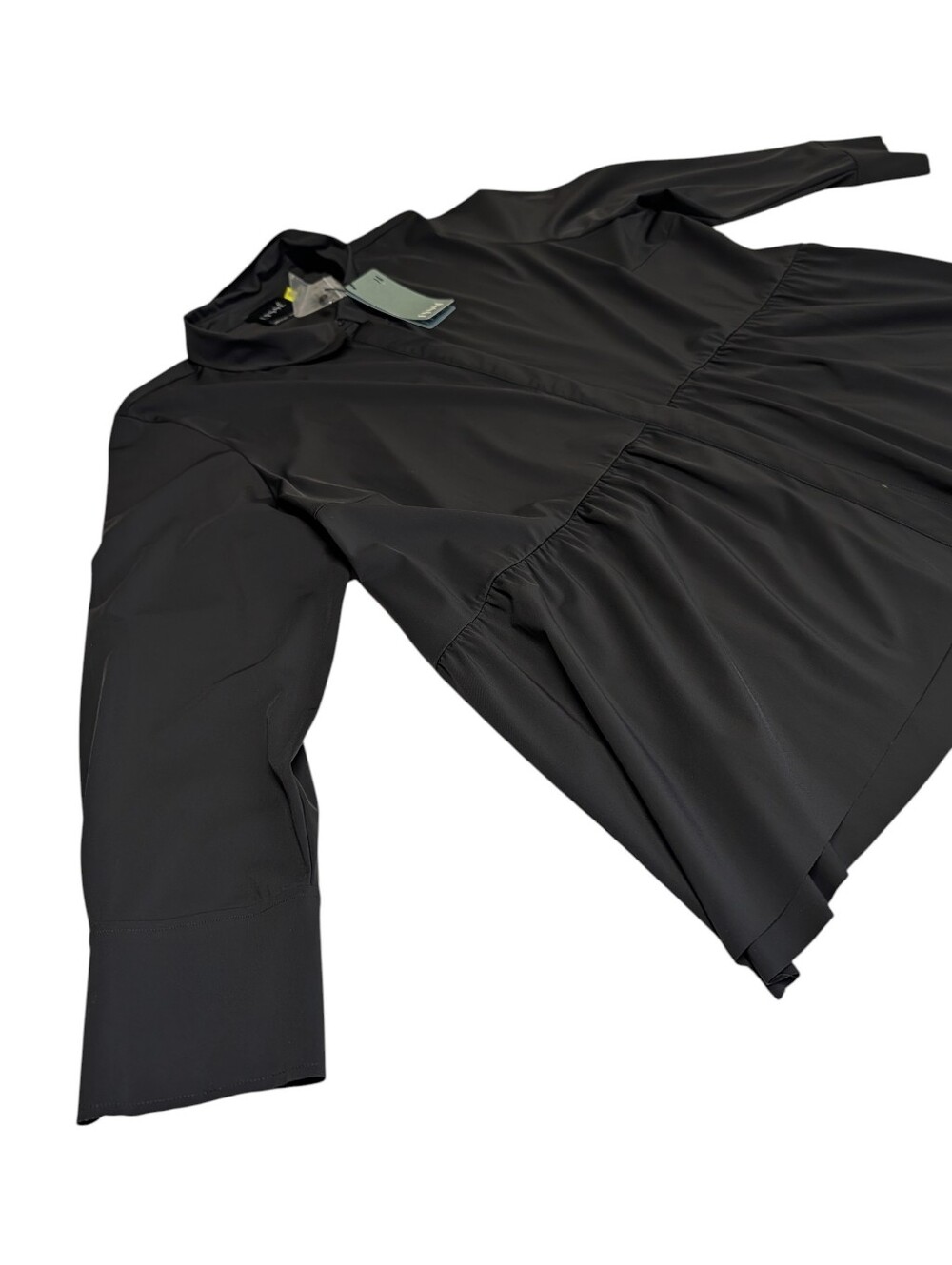 Lysse Black Peplum Button Up Tunic Shirt NWT 3X Plus Ruffle Hem Long Sleeve - Picture 7 of 9